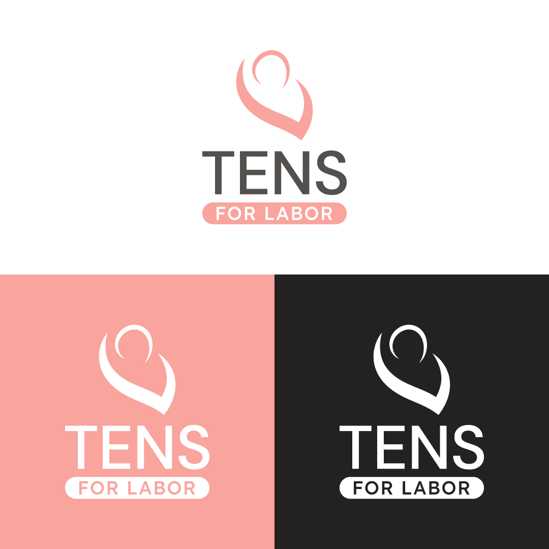 TENS for Labor logo in three color variations.