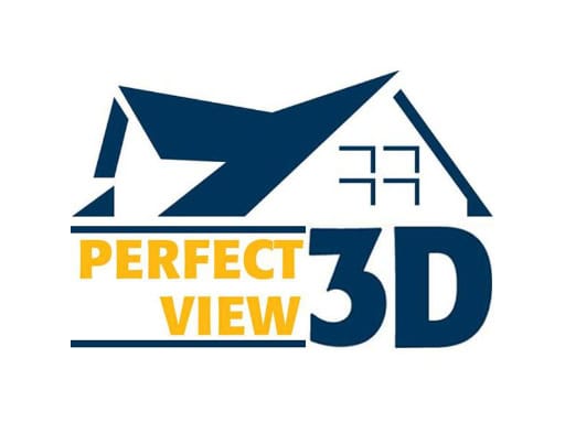 Perfect View 3D logo with house design.