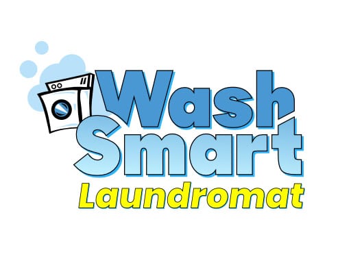 Wash Smart Laundromat logo with bubbles.
