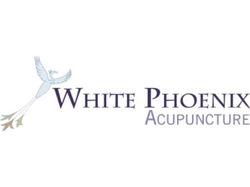 White Phoenix Acupuncture logo with bird illustration.